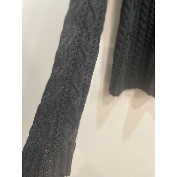 Ralph Lauren Denim Supply Black Cable Open Knit Sweater L Dark Fairy Preppy Y2K - Picture 2 of 10